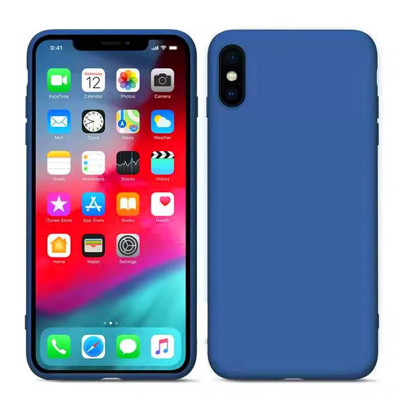 Синий Роскошный силиконовый чехол для телефона для iPhone 7 8 6 6s Plus XR X XS Max роскошный чехол s для Apple iPhone 11 Pro Max без логотипа - Цвет: Синий