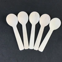 wholesale small disposable wood spoons wooden cutlery cake spoons ice cream natural party lovely wood dessert small spoons wood