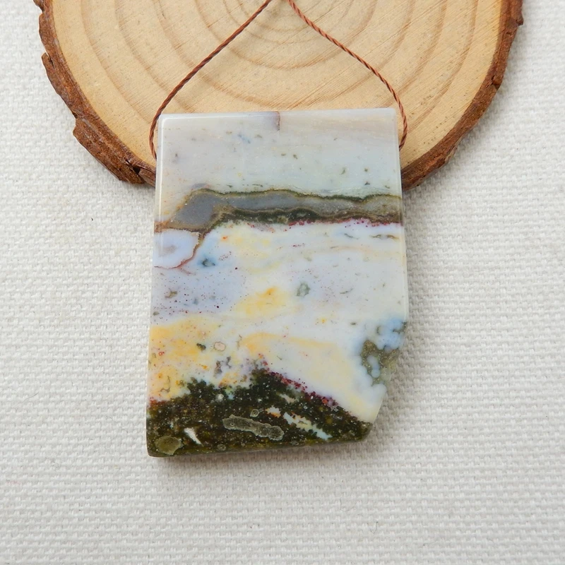 1 шт. натуральный камень океан яшма драгоценный камень кулон шарик 42x31x7 мм 22,93 г