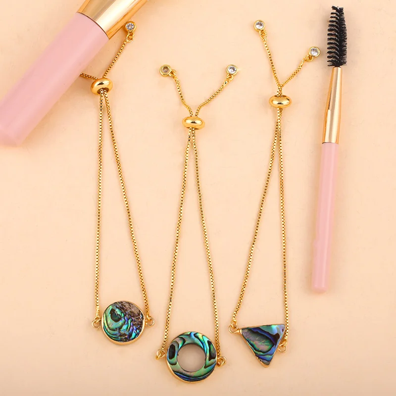 Женский браслет из ракушек OCESRIO Круглый с жемчугом Радужный Цирконий для шарма |