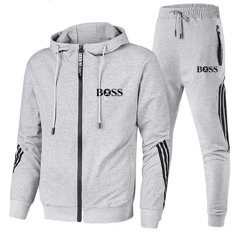 

Brand Men Tracksuit 2 Pieces Men's Winter Jacket Casual Zipper Jackets Sportswear+Pants Sweatshirt Sports Suit Men Sets Clothing
