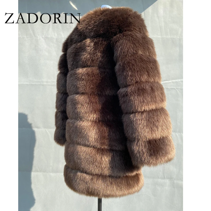 ZADORIN 2021 Winter New Long Furry Faux Fur Coat Jackets Women Thick Warm Fluffy Jacket Causal Party Overcoat Plus Size | Женская одежда
