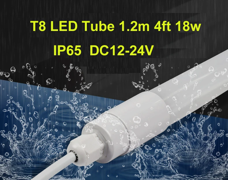 

10pcs DC12-24V 1.2m 4ft T8 Led Tube Light Bar Light Hard Strip Waterproof IP65 18W 9W Led Batten Light Cold room