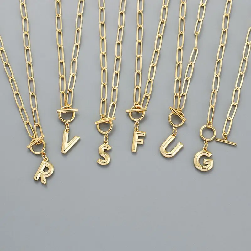 Замочек заглавной буквы ожерелье хип хоп золото A Z алфавит подвески толстая