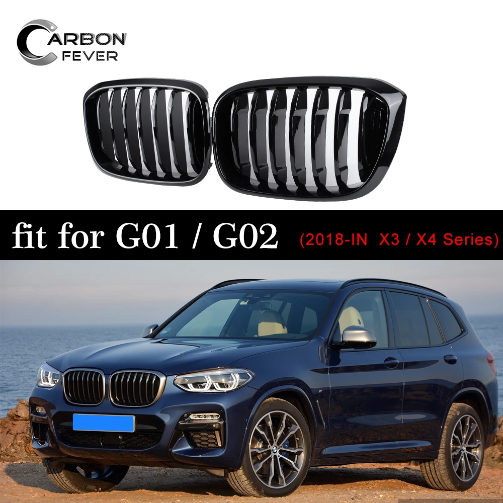 Передняя решетка для BMW X3 G01 X4 G02 ABS Глянцевая черная гоночная xDrive20i xDrive30i 2018