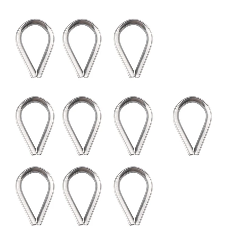 

30 PCS M3 Stainless Steel Thimble for 3/32 inch and 1/8 inch Diameter Wire Rope, Wire Rope Chain Thimble