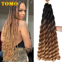 tomo long wavy synthetic braiding hair extensions 24 inch curly jumbo braids ombre color crochet hair for black women dark brown