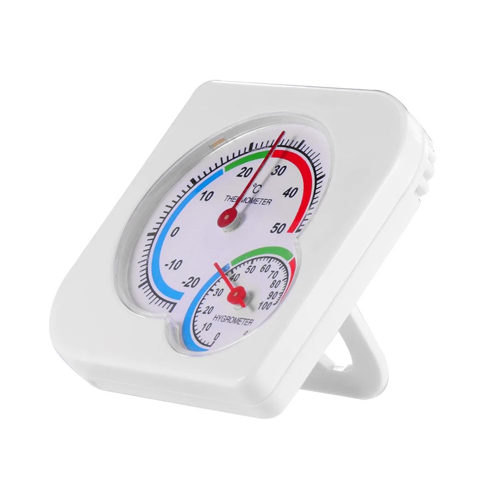 Household Centigrade Analog Hygrometer Thermometer For Wall Hanging Or Desktop Barometer Humidity Tester Clock Shaped |