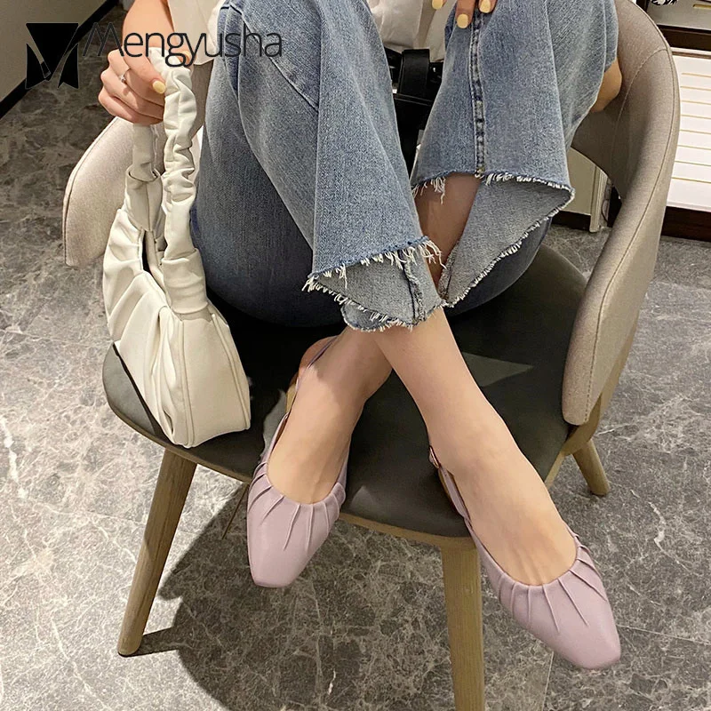 Туфли-лодочки женские на среднем каблуке мягкая кожа квадратный носок