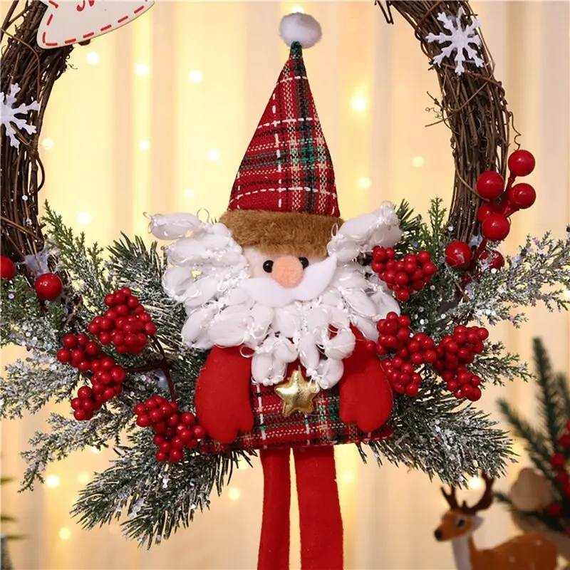 

Must-have For Holiday Parties Artificial Christmas Wreath for Front Door Wall Window Farmhouse Home Decoration