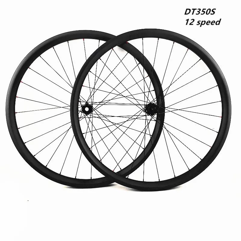 Графеновые 27.5er Углеродные дисковые колеса XC 24x24 мм бескамерные Mtb велосипедные 12