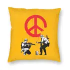 Бэнкси солдат накидки на подушки, диван домашний декор уличного граффити художник квадратная Подушка Чехол 45x45cm
