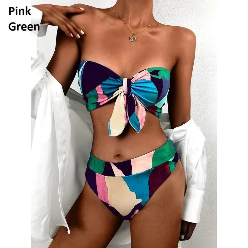 

Бикини с высокой талией, 2021, сексуальный купальный костюм, женская одежда для плавания, купальный костюм, комплект бикини, женская пляжная о...