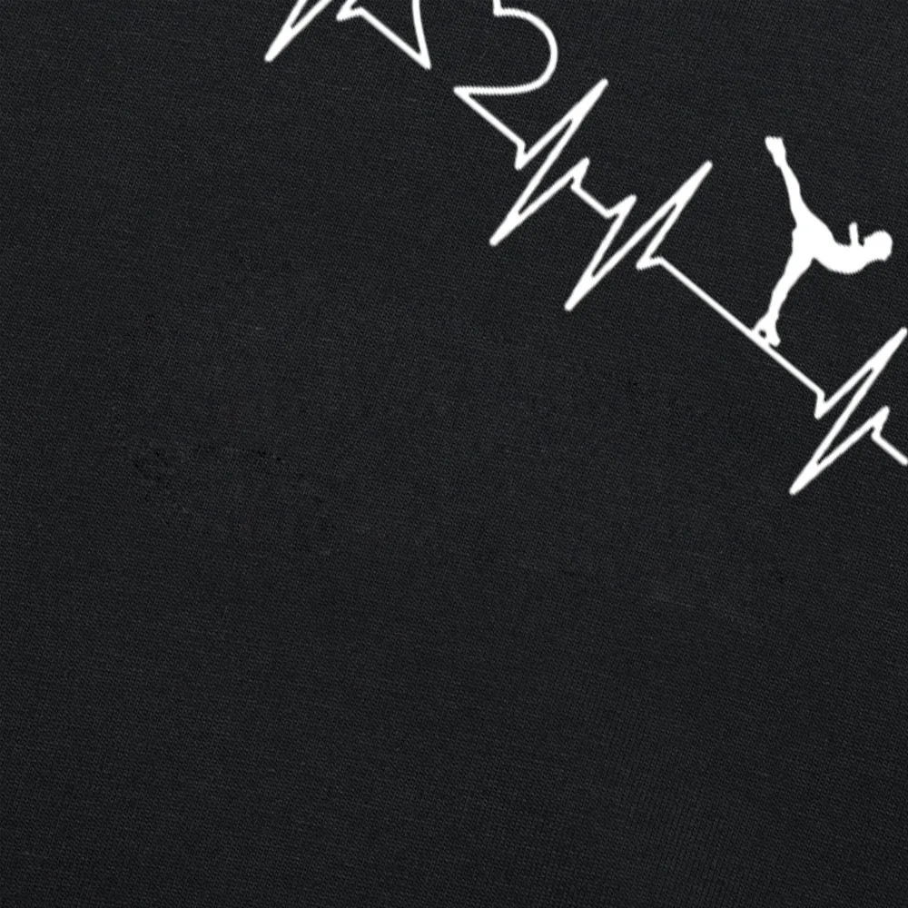 Летняя мода сердцебиение Катание на коньках фигурирующая женская футболка