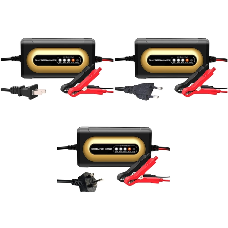 

Car Battery Charger 12V 8A Automatic Smart Portable Battery Charger LCD Power Display Repair Charger for Car