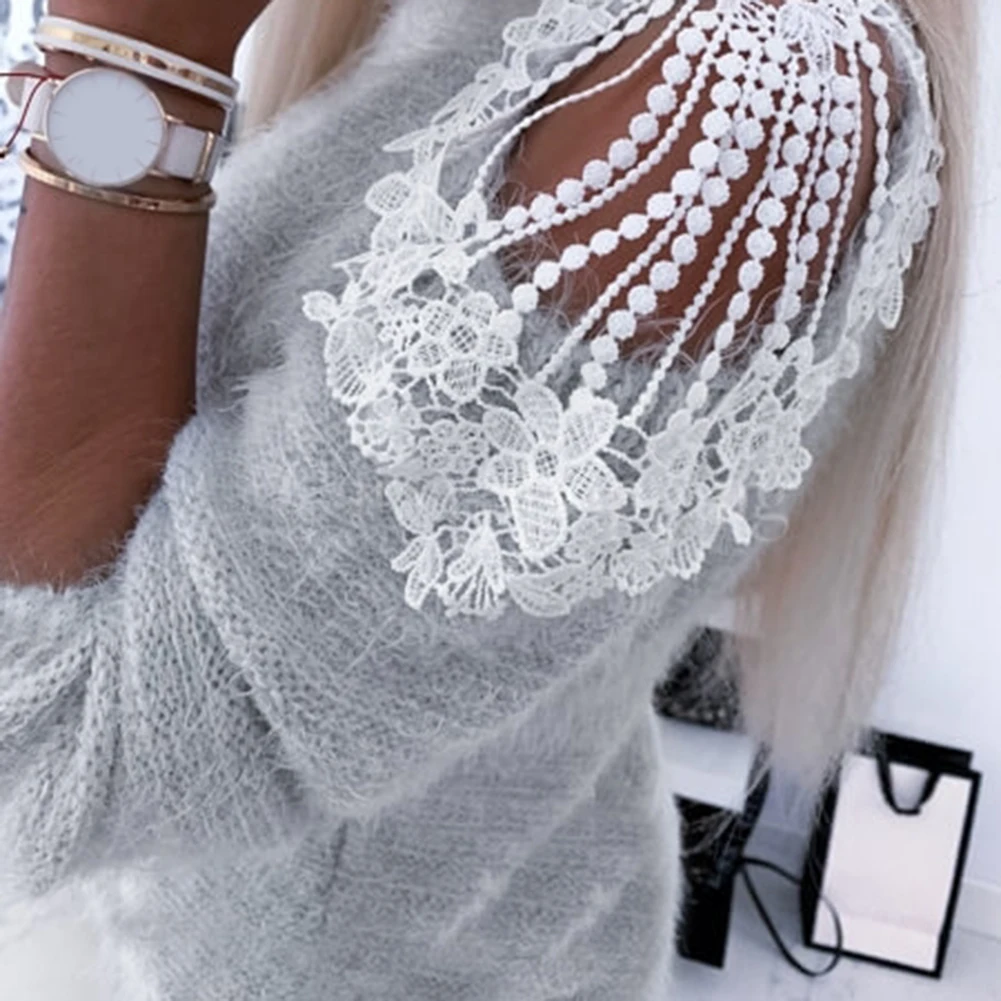 2020 Autumn Winter Jumper V Neck Knitting Sweater Women Prevent Cold Shoulder Casual Pullover Female Fashion Streetwear | Женская одежда