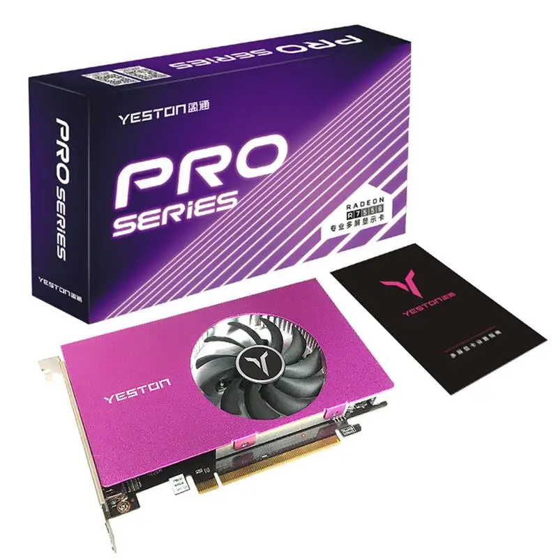 Verkaufen Yeston Grafikkarte RX550-4G 4 HDMI 4-Bildschirm Unterstützung Split Screen 10bit Farbe Tiefe HDR 4G/128bit/GDDR5 Mit 4 HDMI Ports