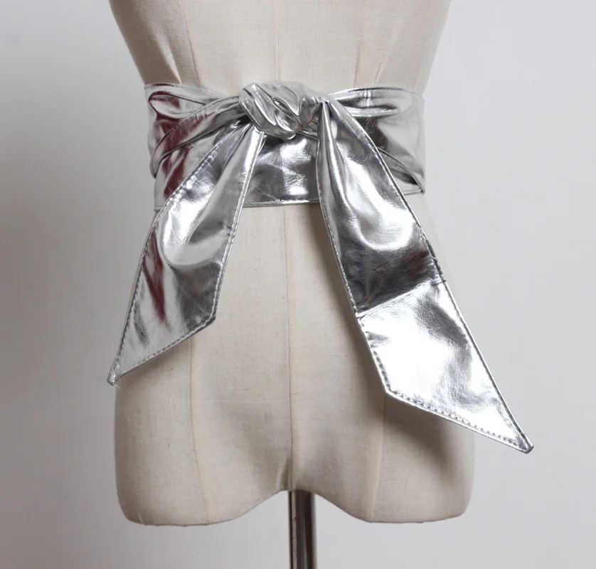 Женский Повседневный ремень из искусственной кожи широкий металлический с