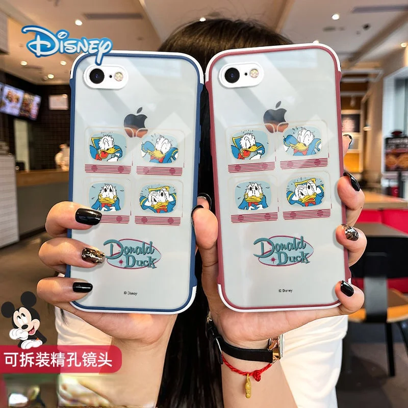 

Disney Mickey Minnie Cartoon Plexiglass Mobile Phone Case for iPhone 12 11 Pro Max Mini XR XS 7 8 Plus Cute Cellphone Back Cover