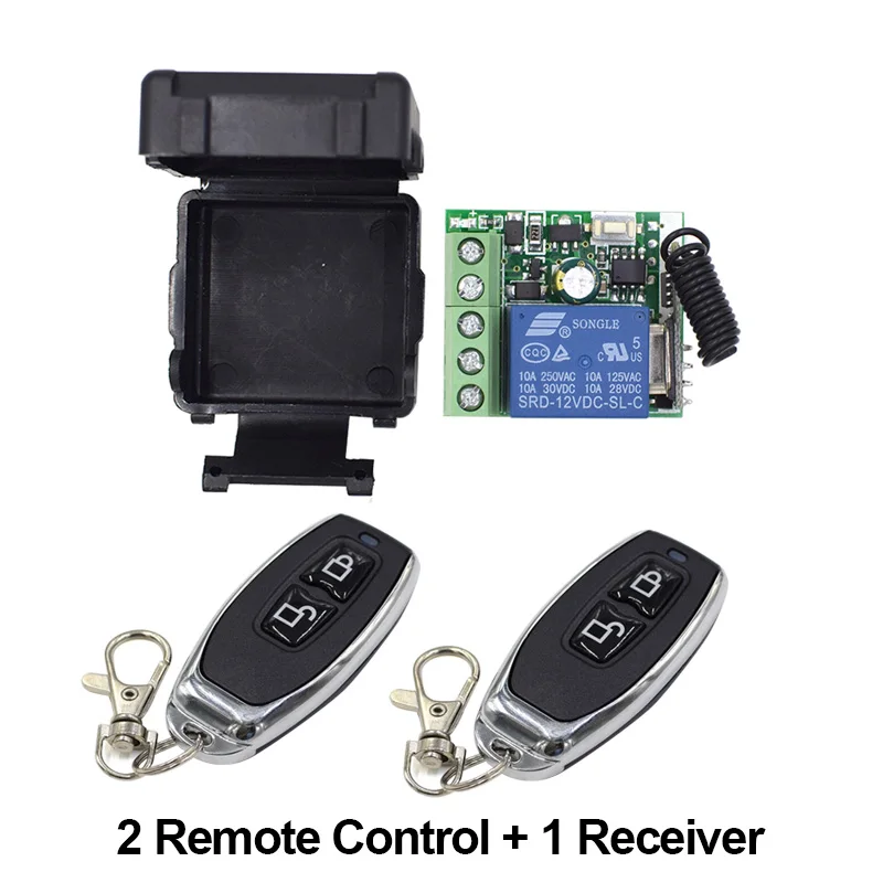 1 Receiver and 2 RC 433 МГц DC12V 1CH реле беспроводной пульт дистанционного управления 433 МГц рч приемник модуль для умного дома переключатель передатчик Diy - Цвет: 1 Receiver and 2 RC