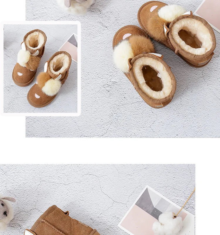 Dolakids/зимние детские сапоги с рисунками животных; кожаные сапоги для мальчиков и девочек; утолщенная теплая детская обувь с хлопковой подкладкой