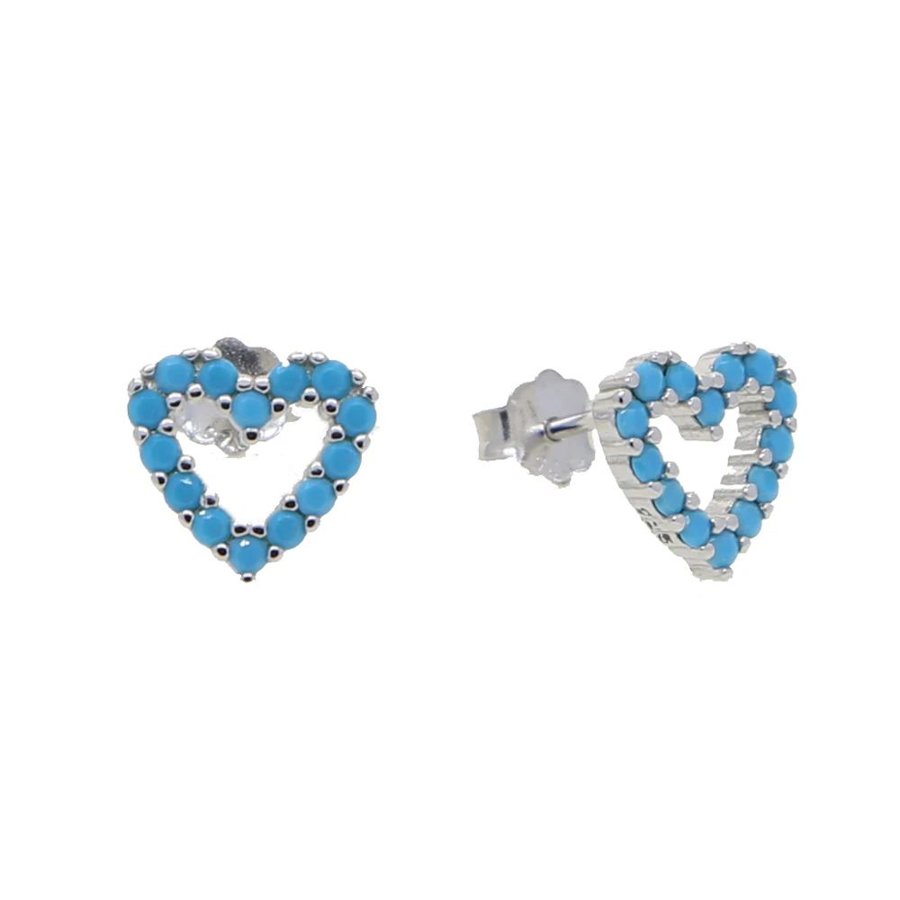 100% Стерлинговое Серебро 925 пробы изящные серьги в виде сердца для девочек