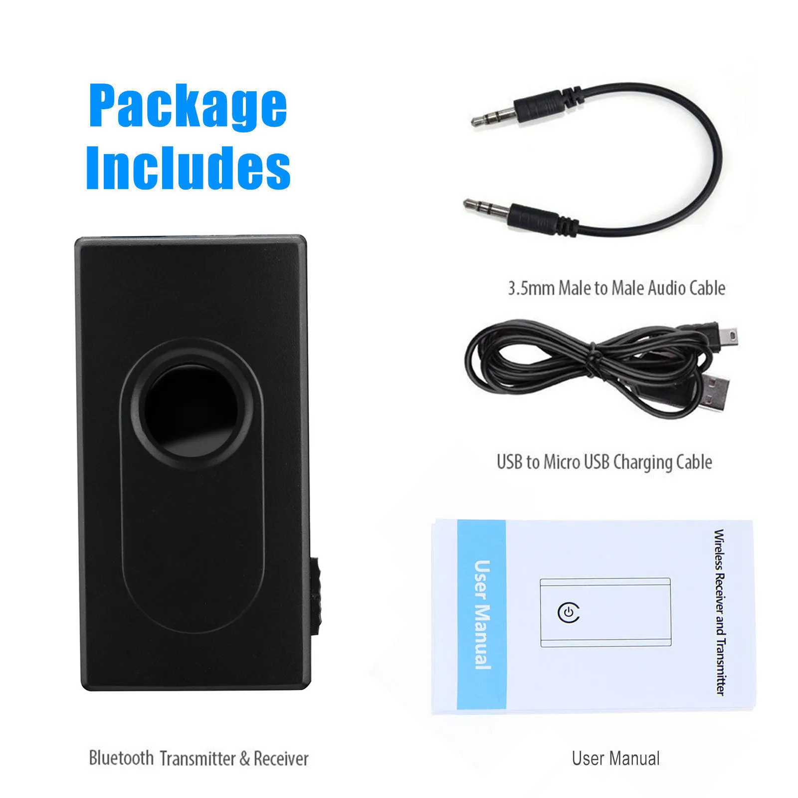 Bluetooth V4.2 2 in 1 Adapter Transmitter Receiver Wireless A2DP 3.5 mm Stereo Music Phone PC MP3 MP4 | Электроника
