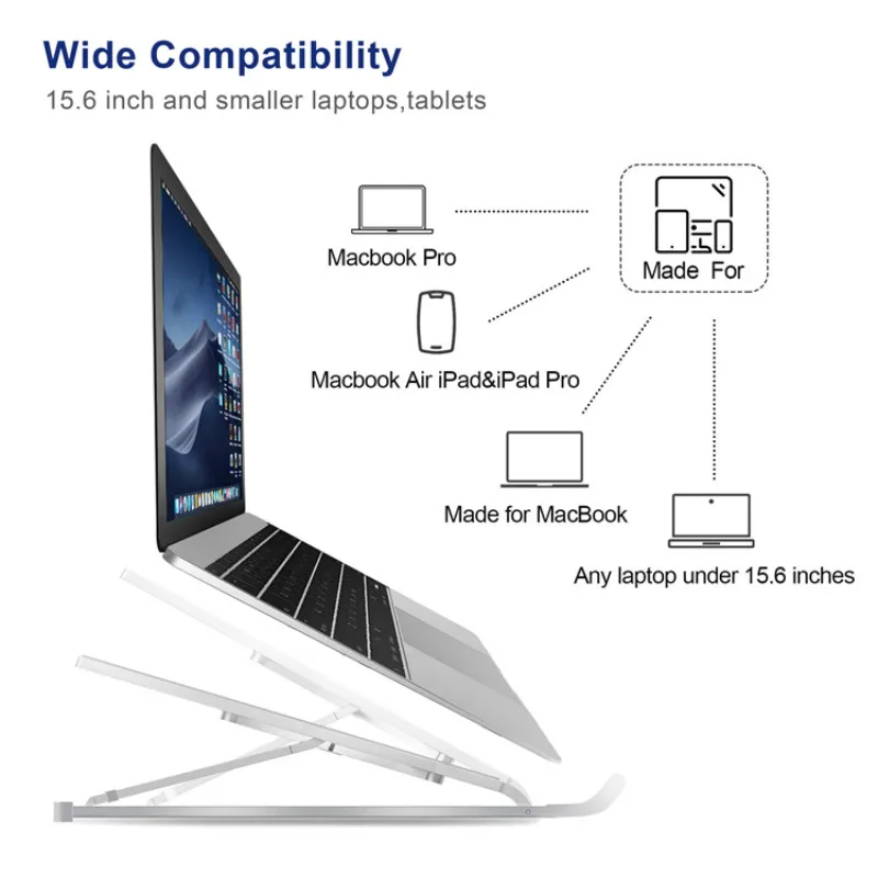 Фото Подставка для ноутбука MacBook Pro, складная подставка для планшета из алюминиевого сплава, кронштейн, держатель для ноутбука Ipad, ПК, компьютера №5