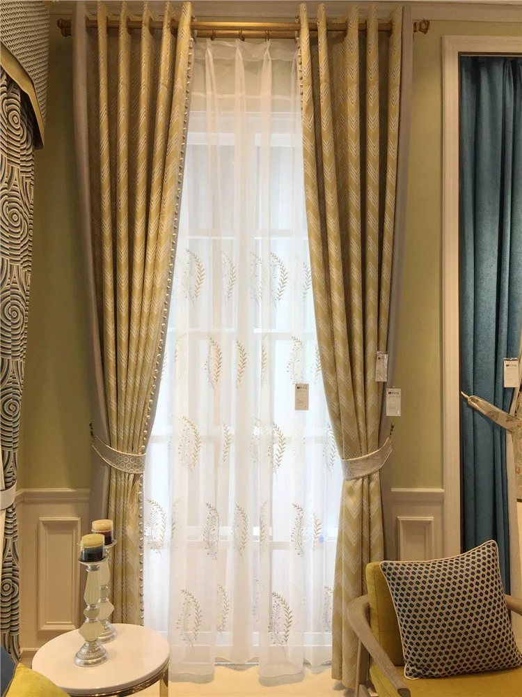 

Nordic High-end Three-dimensional Pattern Blackout Curtains for Bedroom Living Room Balcony Embroidered Screens