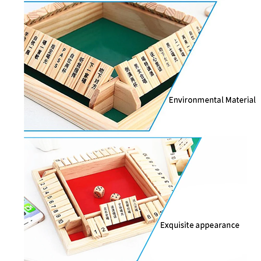 

Drinking Dice Shut The Box Child Traditional Educational Toy Family Number Entertainment Board Game Funny Wooden Gift Flap Kids