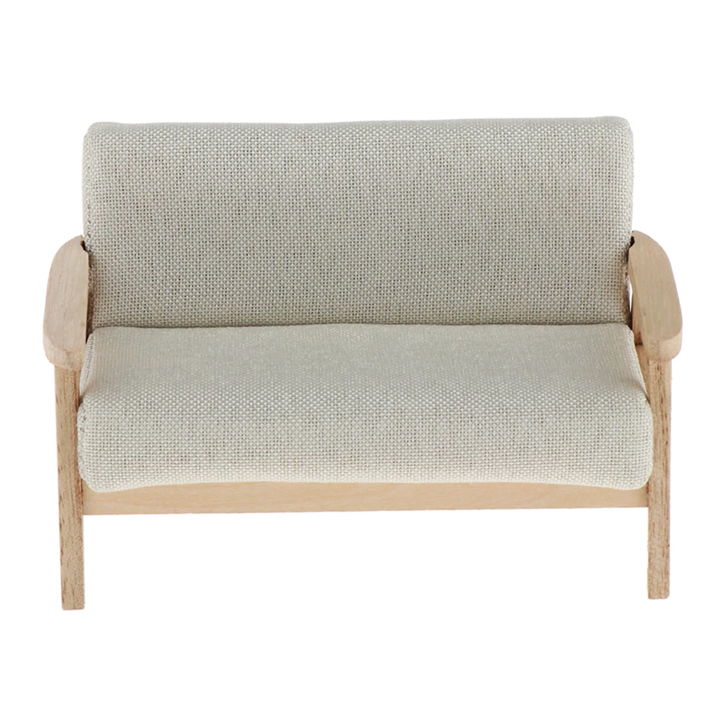 Кукольный домик Миниатюрный диван сплошной Цвет Мягкая Loveseat кушетка для 1/12 весы кукольные украшения для дома
