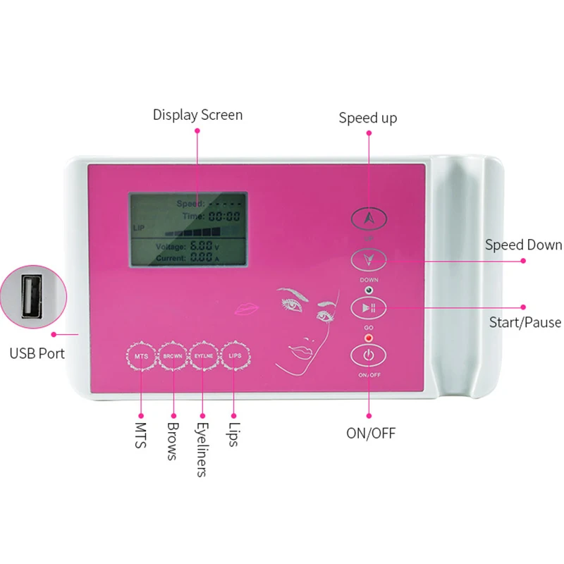 Permanent Makeup Machine PMU Kit Eyebrow Tattoo Pen Digital For Microblading Eyeliner Lip Tattoos Cartridge Needles | Красота и
