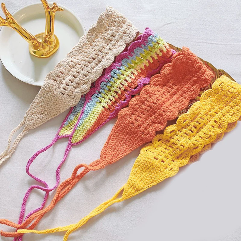 

Knitted Headband For Women Autumn Winter Warm Fashion Hollow out Knit Headwear Crochet Elastic Hair Band Girls Hair Accessories
