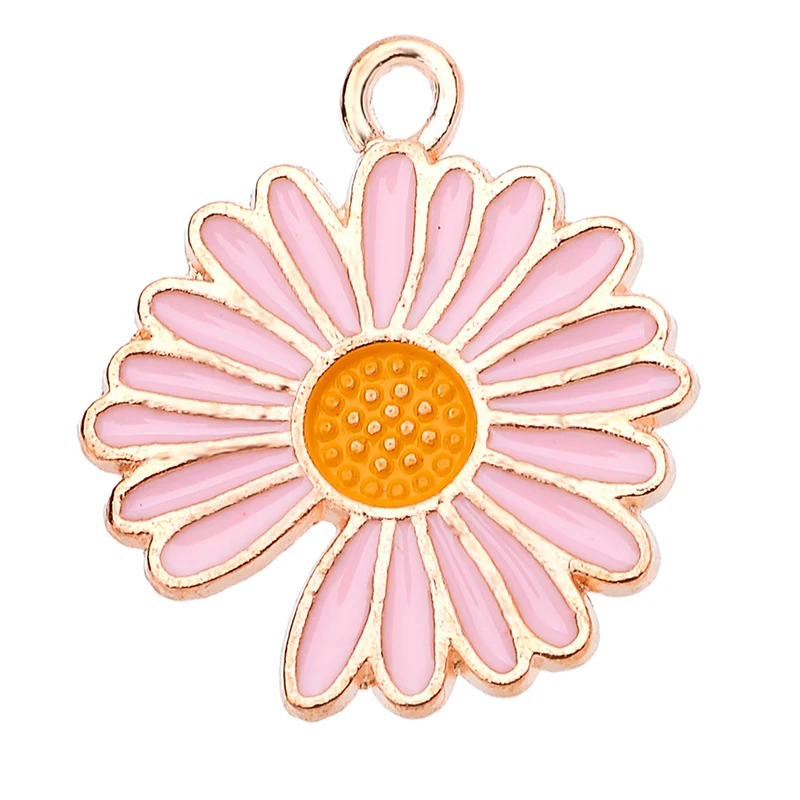 JQ 15 шт. милый маленький ожерелье Маргаритка кулон розовый красный желтый синий