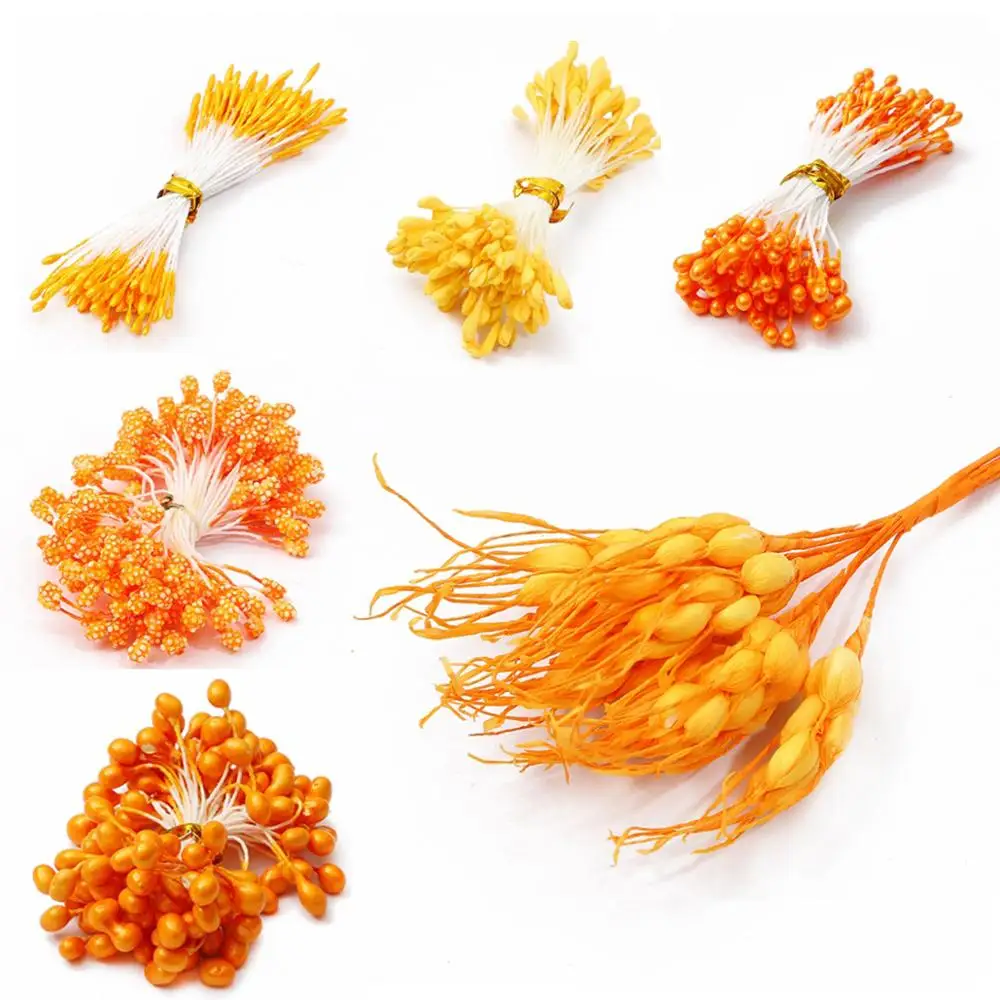 Разноцветный оранжевый букет искусственный цветок вишня ягоды с тычинками Набор
