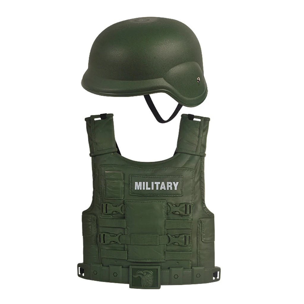 

14pcs Boys Soldiers Explore Toys Costumes Helmets Model Role Play Tool