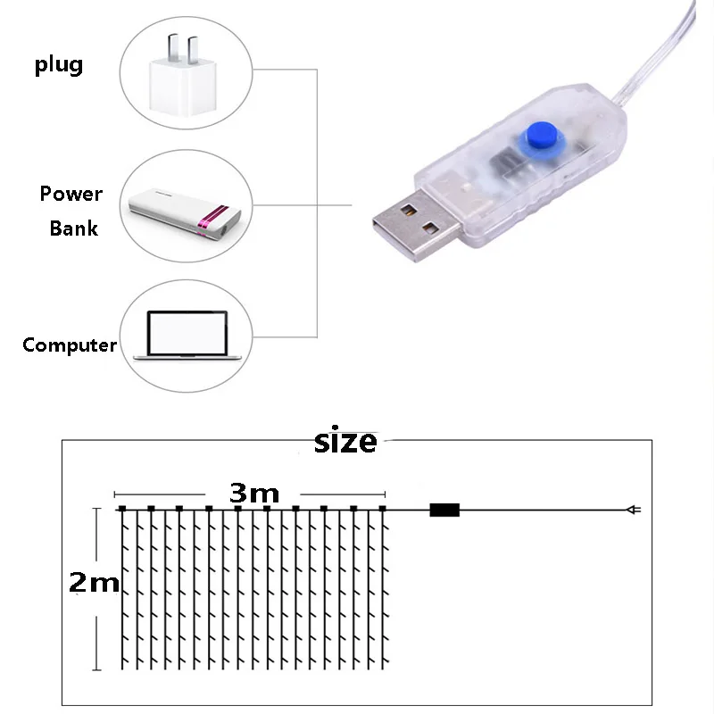 СВЕТОДИОДНАЯ Гирлянда-занавеска Сказочная Гирлянда-лента для свадьбы вечеринки