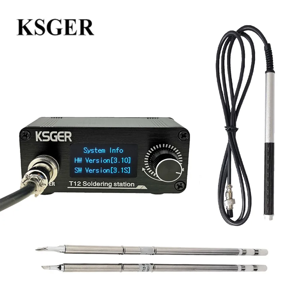 

KSGER STM32 V3.1S OLED T12 Soldering Station DIY Aluminum Alloy Handle Electric Tools Holder Auto-sleep T12 Iron Tips