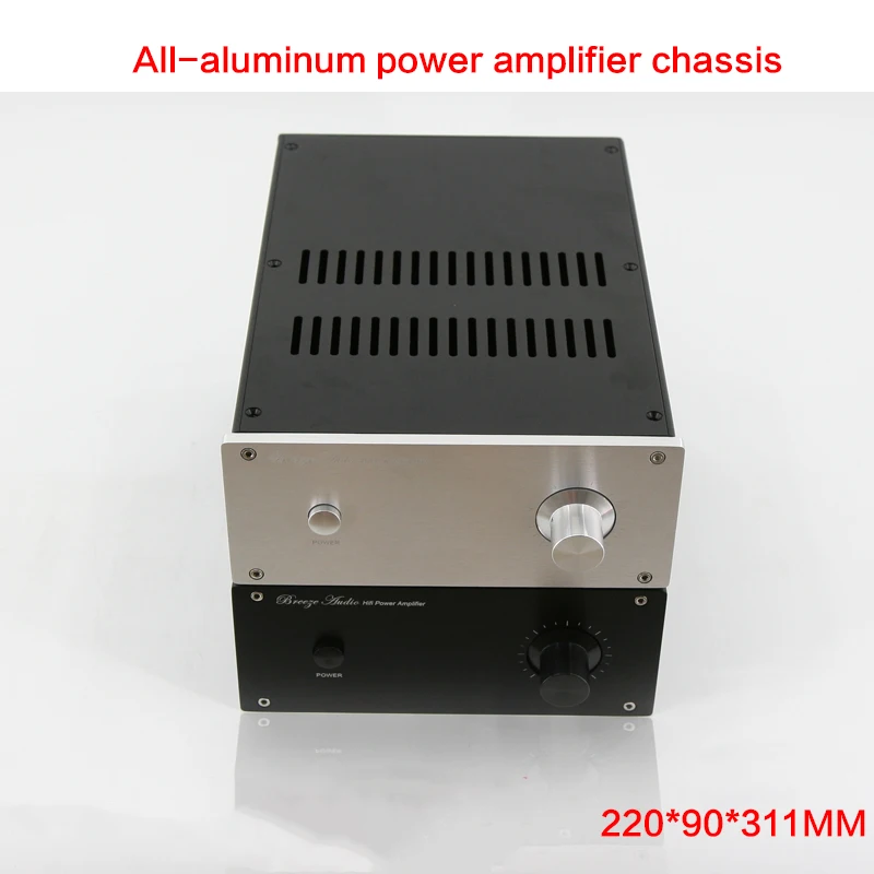 

JC229-3 All Aluminum Power Amplifier Chassis DIY Amplifier Shell Preamp Box Audio Preamp with RCA Terminal 220*90*311MM