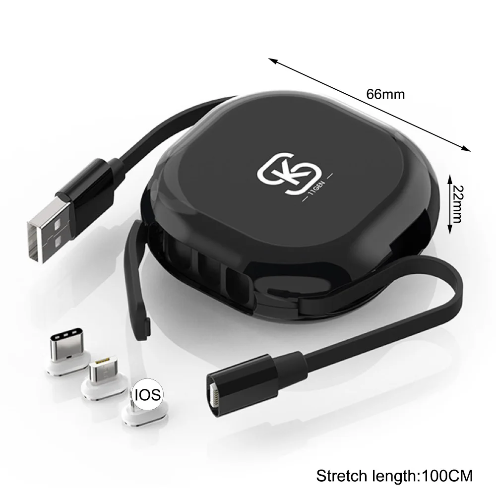 

Magnetic Cable Micro USB C Cable For iPhone Super Fast Charging Quick Retractable Charger For Huawei Xiaomi Type C Magnet Cord