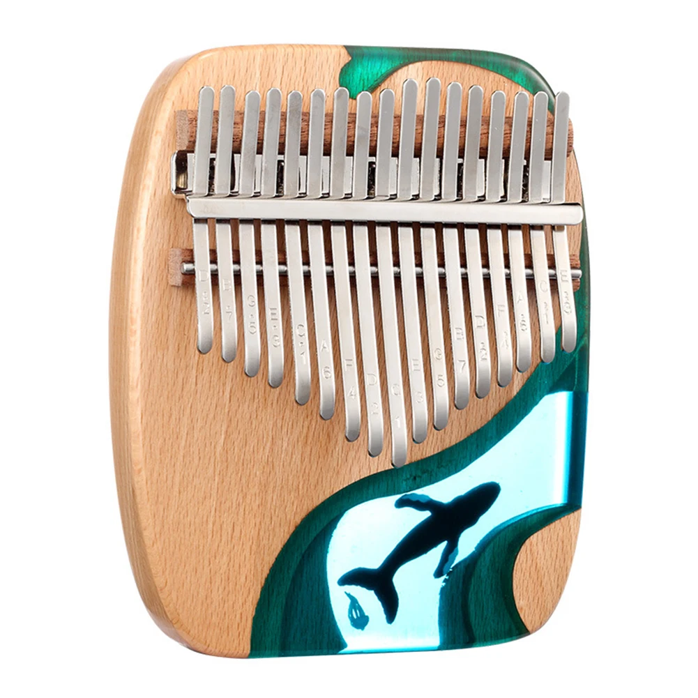 

Kalimba 17Keys Wooden Thumb Piano Gecko Musical Instrument Gift With Accessories Solid Wood Ocean Whale Dolphin Kalimba Dropship