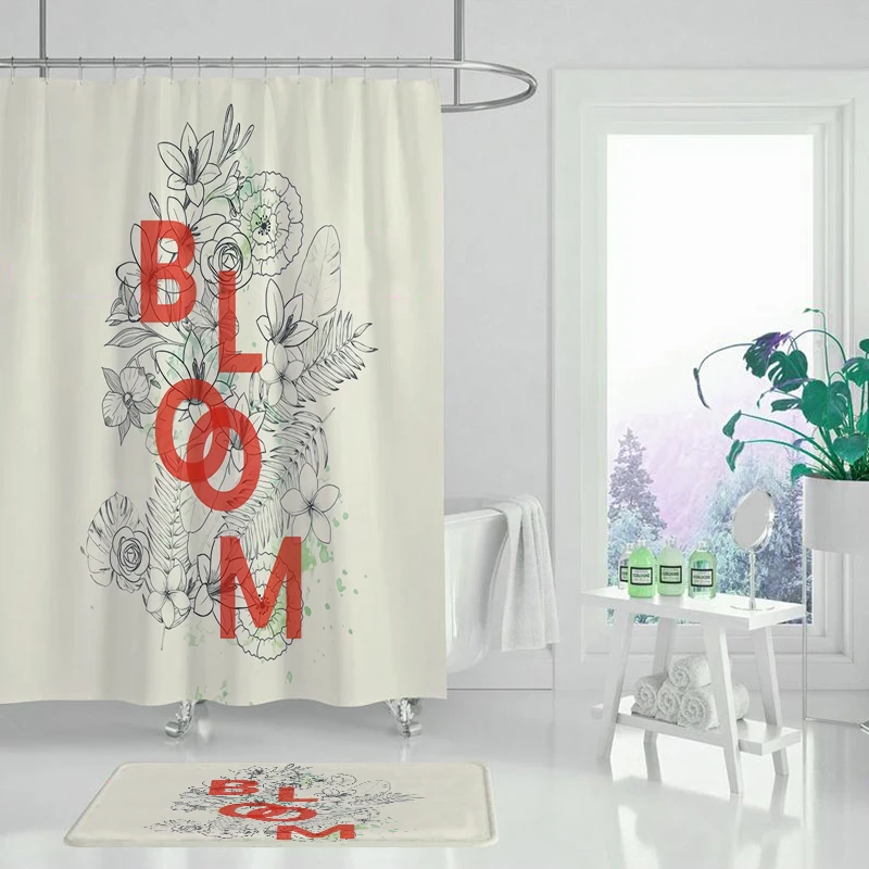 Зеленый завод английское слово занавеска для душа Ванная комната