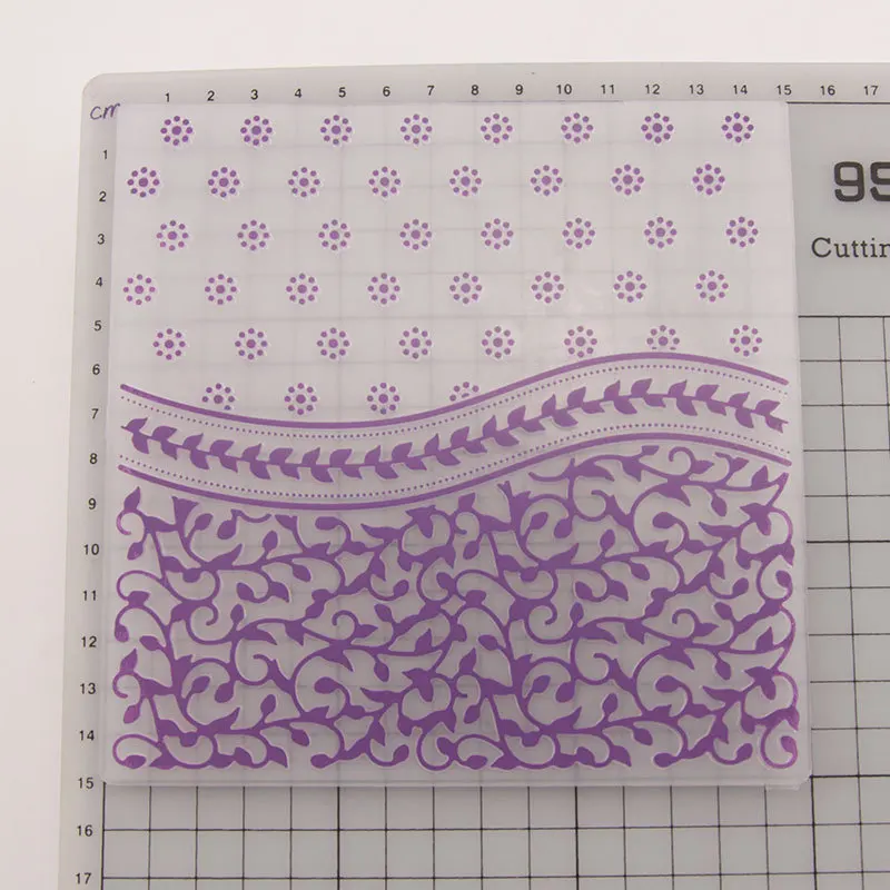 15*15 см Цветочная точка текстурированная папка для Тиснения пластиковые штампы