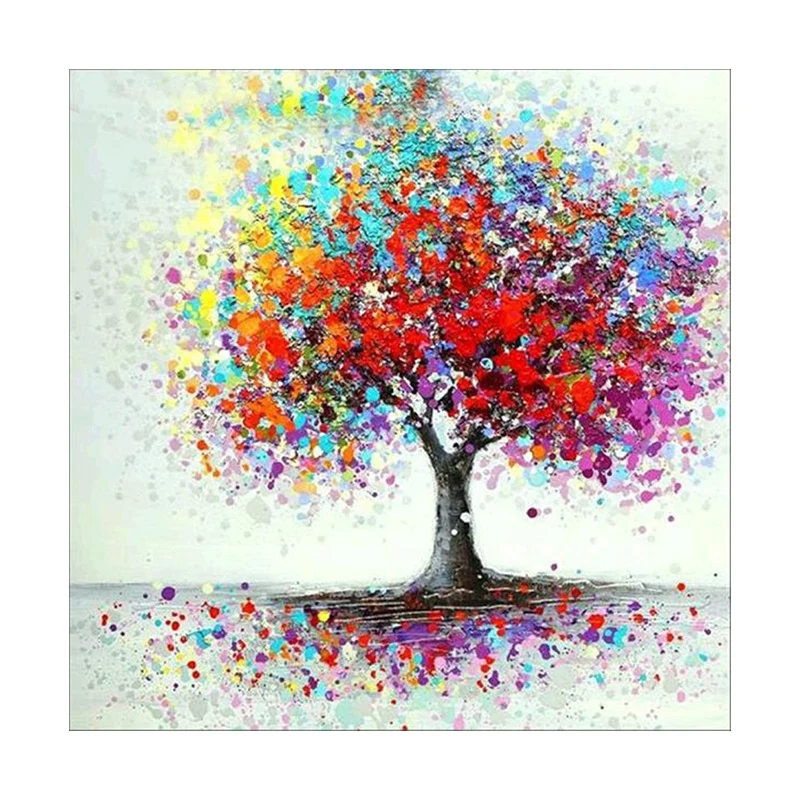 

Full 5D Diy Diamond Painting Cross Stitch "Red Tree" 3D Diamond Embroidery Rhinestone Decor Paintings