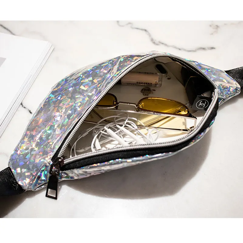 

Holographische Fanny Pack Feminina Taille Pack frauen Laser Brust Taille Tasche Frauen Grtel Tasche Bum Tasche Neue