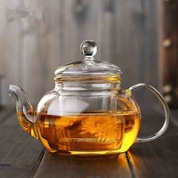 clear round glass teapot with filter borosilicaate heated container samovar tea party heat resistant oolong teaware drinkware