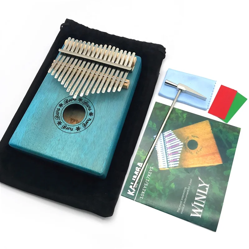 17 клавишное пианино Kalimba с большим пальцем из красного дерева встроенный