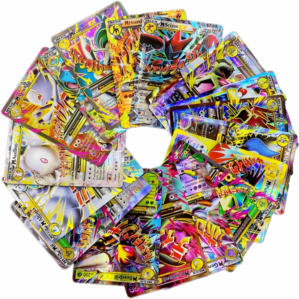 20pcs pokemon mega cards box shining display booster pokémon playing game gx tag team energy battle carte trading kids toys gift free global ship