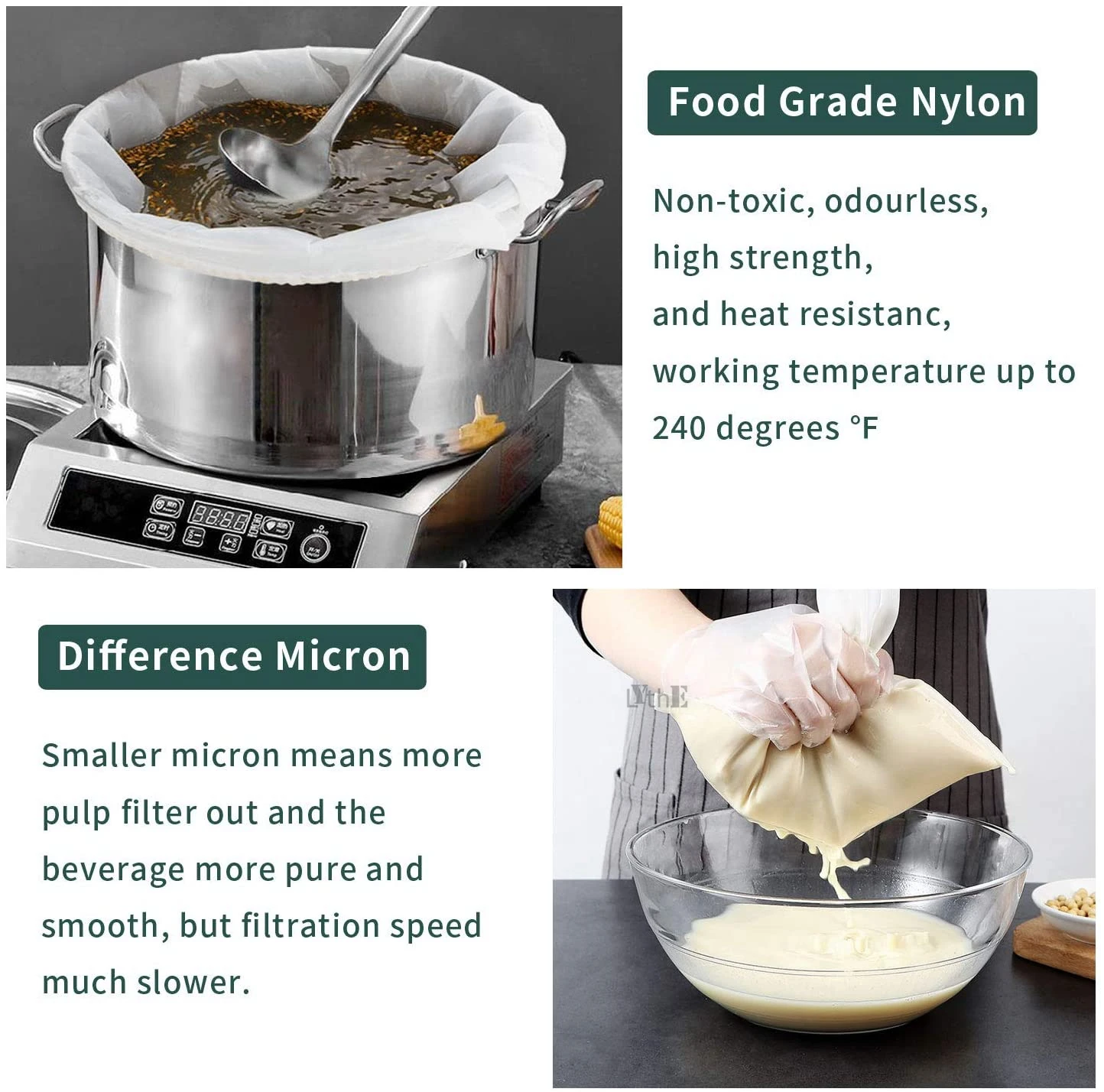 Многоразмерный многоразовый фильтр для пивоварения нейлоновый домашнего микрон