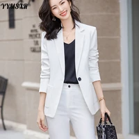 s 2xl womens professional suit overalls autumn and winter one button office lady blazer 2 piece high waist trousers